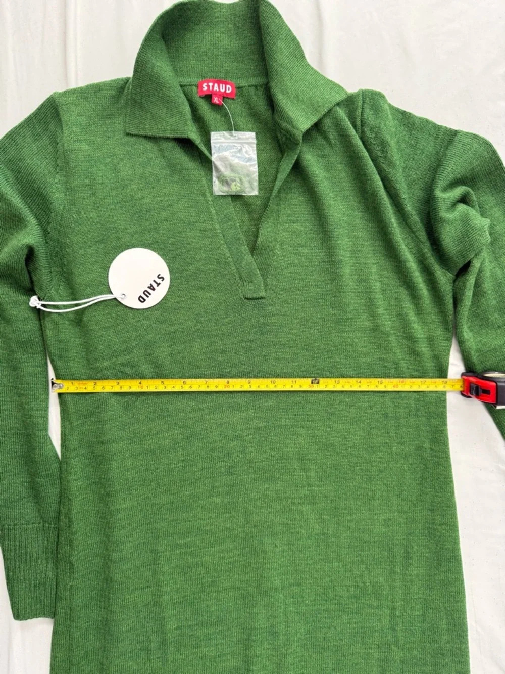 NWT STAUD Green Knit Polo Sweater| Size XL - Picture 4 of 8